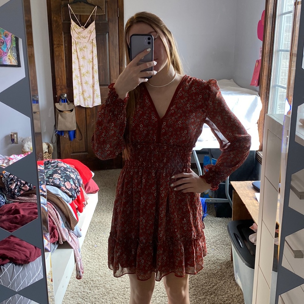 Floral long sleeve dress